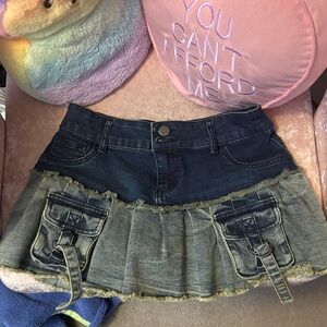 Dolls KILL current Mood Denim Mini Skirt with Pockets